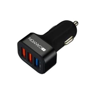 Autós töltő, 3xUSB, QC 3.0, 2,1A, CANYON "C-07"