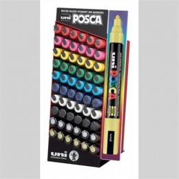 Dekormarker display, 60 db, 1,8-2,5 mm, UNI "Posca PC-5M", 10 különböző szín